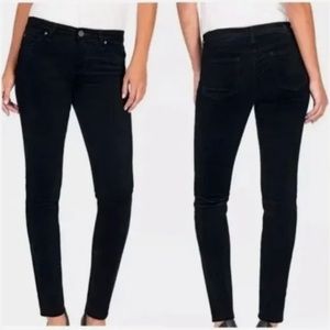 Kut From The Kloth Black Velvet Pants Viv Toothpick Skinny EUC 10